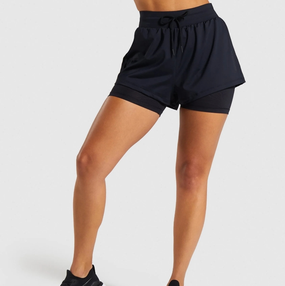 Gymshark Lustre 2 in 1 Shorts S Black